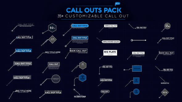 Premiere预设-35种呼出线条指示线文字标题展示动画  Call Out Pack