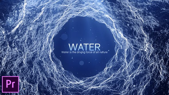 Premiere预设-漂亮抽象水花波浪背景文字标题影视片头 Water Inspirational Titles