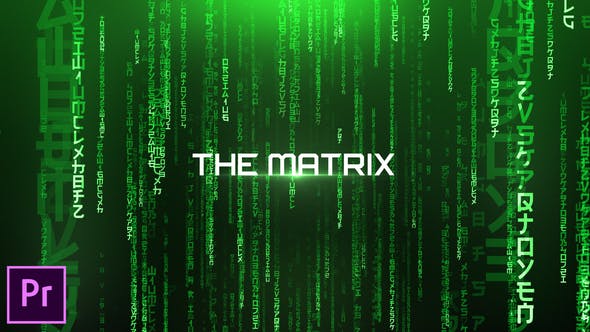 Premiere预设-黑客帝国科技感矩阵背景文字标题展示 The Matrix - Cinematic Titles