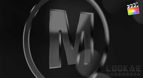 FCPX插件-金属光泽质感三维LOGO标志片头 Glossy Logo Reveal