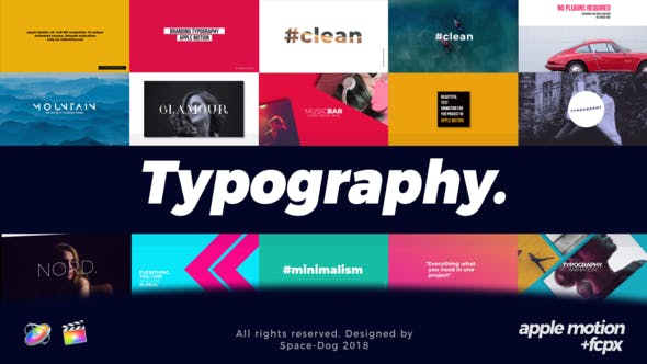 FCPX插件-40种现代流行文字标题排版场景设计动画 Modern Typography