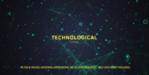 AE模板-科技感点线连接背景文字标题展示片头 Technological Titles