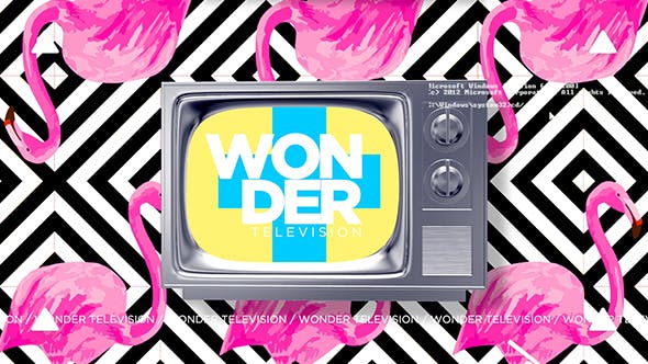 Apple Motion模板-时尚动感复古电视机图文介绍动画展示 Wonder Television
