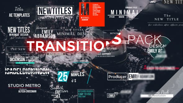 AE模板-170个文字标题色彩缤纷遮罩视频过渡转场预设包 Transitions Pack