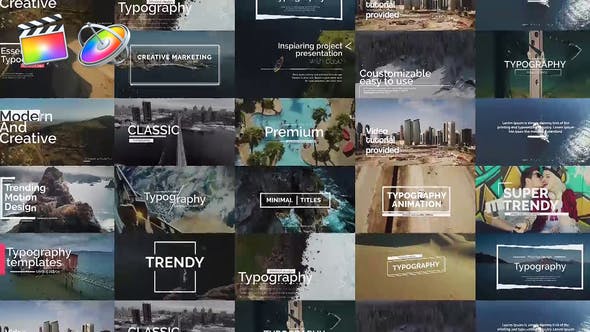 FCPX插件-20种现代简洁文字大标题排版设计动画 Essential Titles V.1+使用教程