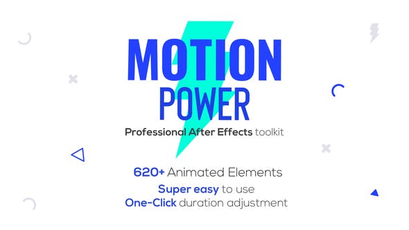 AE模板-620个社交媒体文字标题字幕条转场运动图形元素包 Motion Power