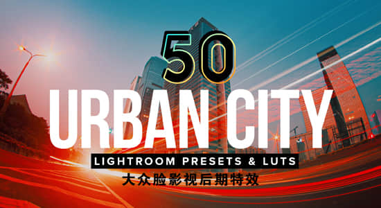 50种夜晚城市夜景LUTS调色预设（FCPX/PR/PS/AE/达芬奇/OFX/LR）50 Urban City Lightroom Presets LUTs