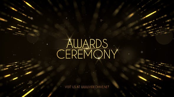 AE模板-金色粒子公司企业年会活动颁奖典礼开场片头 Awards Show Pack