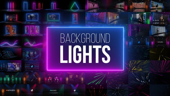 Ae模板 128种舞台背景彩色霓虹灯光效果场景展示包装background Lights Lookae Com