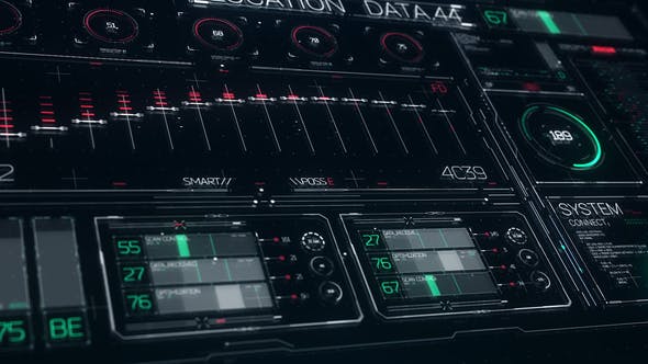 AE模板-200种未来科技感HUD界面设计元素包 FUI HUD Design Elements
