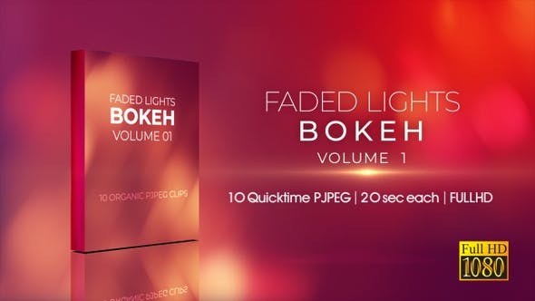 视频素材-10个镜头虚焦模糊光晕炫光叠加视频素材 Faded Lights Bokeh V1