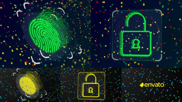 AE模板-科技感智文解锁LOGO标志片头 Fingerprint Logo