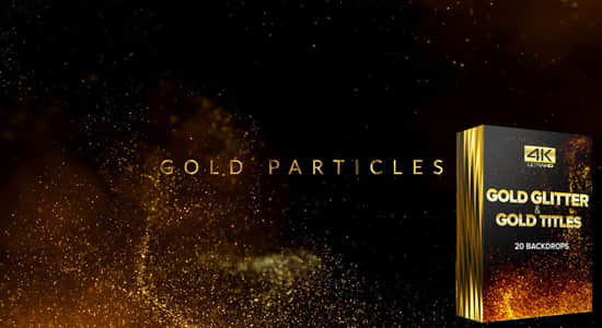 AE模板-大气华丽金色粒子颁奖典礼文字标题宣传片头开场 Awards 4K Golden Glitter Particles Titles