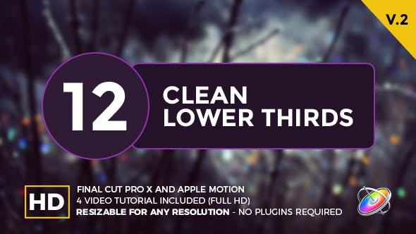 FCPX插件-12个简洁文字标题字幕条动画 Clean Lower Thirds For Final Cut Pro X + 使用教程