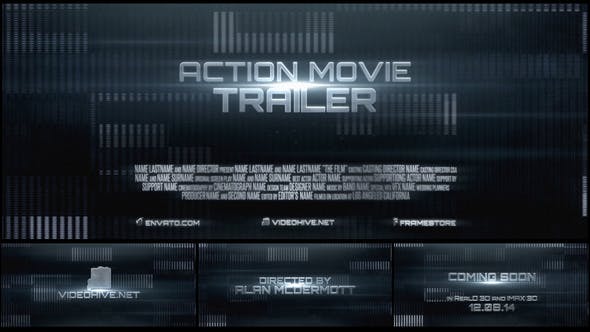 AE模板-影视动作预告片剪辑图文切换电影片头 Action Movie - Trailer