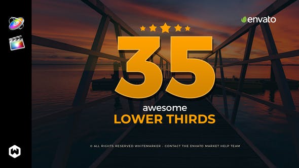 FCPX插件-35个现代简洁文字标题字幕条动画 Awesome Lower Thirds + 使用教程