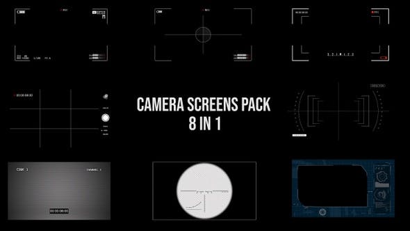 4K视频素材-8组摄像机录制取景框界面动画素材 Camera Screen Pack - 8 in 1