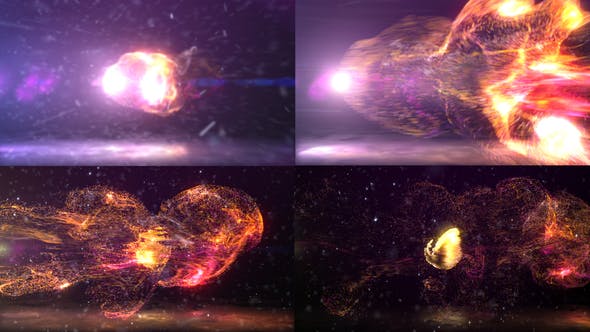 AE模板-抽象粒子风暴LOGO标志展示 Dynamic Particles Logo Reveal
