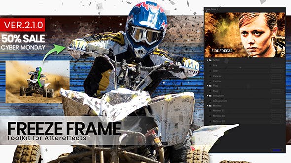 AE脚本-视频画面人物冻结定格静帧视觉风格化介绍包装工具 Freeze Frame intro ToolKit V2 Win/Mac