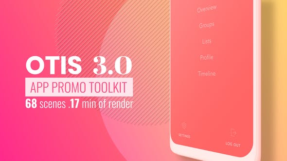 AE模板-三维手机促销界面介绍展示包装动画 Otis App Promo Mockup