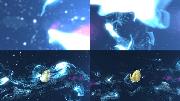 AE模板-颗粒条纹抽象粒子LOGO片头 Particles Streaks Logo Reveal
