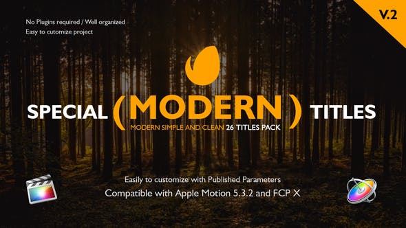 FCPX插件-26种现代时尚特殊文字标题动画 Special Modern Titles Pack v2 + 使用教程