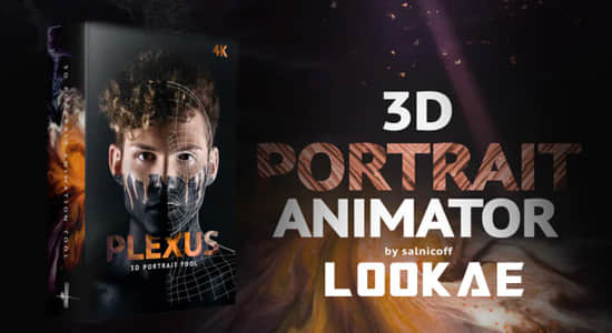 AE模板-将平面2D图片转换处理成3D空间视觉特效 3D Portrait Animator