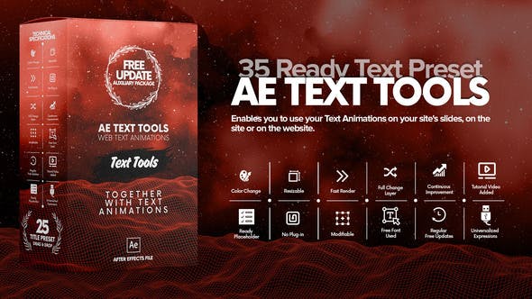 AE模板-创意文字标题排版设计动画工具包 AE Text Tools