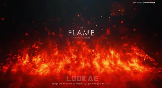 AE模板-大气史诗火焰燃烧电影文字标题开场 Flame Cinematic Titles(含音乐)