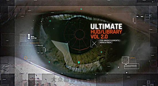 4K视频素材-11组科技感HUD信息数据UI屏幕元素动画 HUD Ultimate Library Pack 3