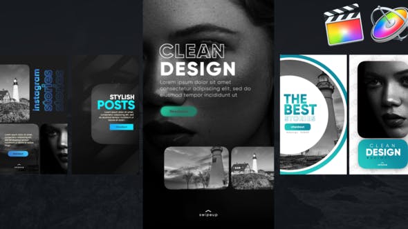 FCPX插件-14种时尚INS竖屏排版设计视频封面图文包装动画 Instagram Stylish Stories