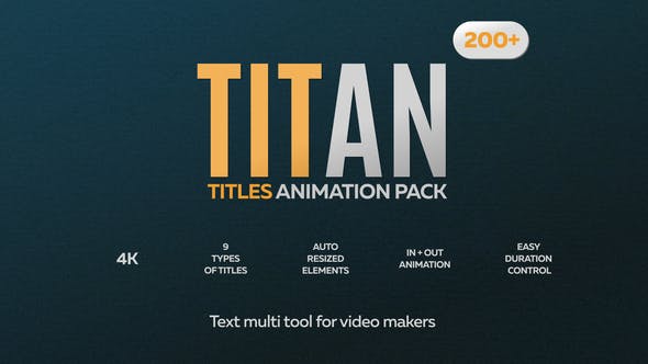 AE模板-200种时尚简洁迷你婚礼现代商务创意文字标题排版动画 Titan Titles Animation Pack
