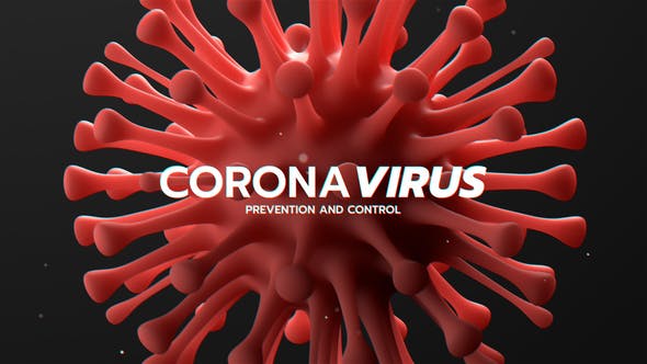 AE模板-冠状病毒细菌暗黑背景文字标题动画展示 Corona Virus Titles