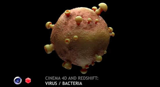 C4D教程-制作三维病毒细菌动画 Skillshare – Cinema 4D R20+ Redshift: Virus Bacteria