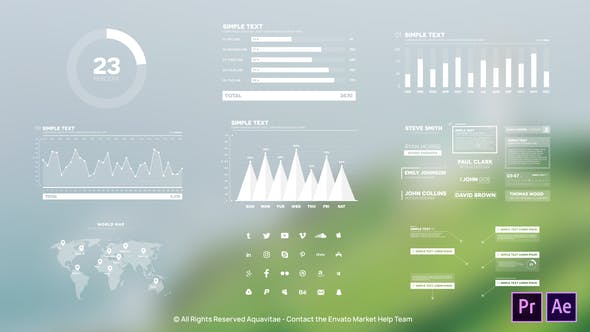 PR模板预设-200多种企业商务信息数据统计报表展示动画 Infographic Maker