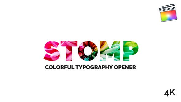 FCPX模板-轻快欢乐节奏快闪剪辑图文展示开场片头 Stomp Opener