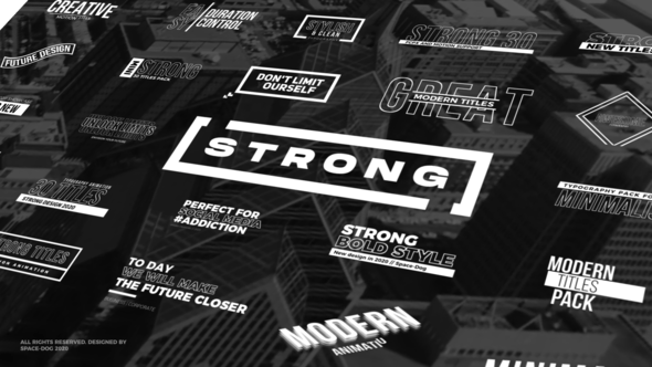 FCPX插件-30种纯色文字标题排版动画 Strong Titles