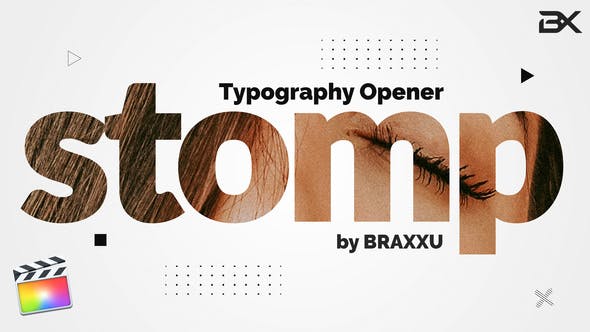 FCPX模板-视频快剪动感节奏图文快闪展示开场预告片头 Typography Opener