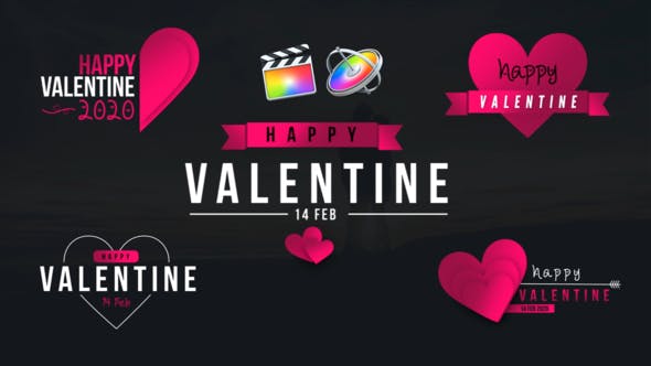 FCPX插件-10组浪漫情人节甜蜜爱情文字标题动画 Valentine Clean Titles + 使用教程