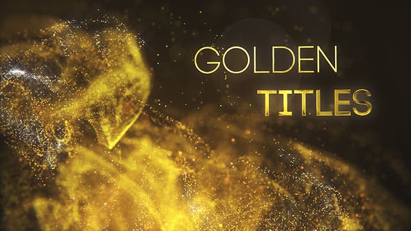 AE模板-金色抽象粒子背景文字标题片头 Golden Partilce Titles