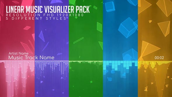 AE模板-音乐可视化音谱视觉特效动画 Linear Music Visualizer Pack