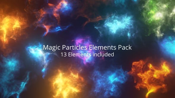 视频素材-13个奇异魔法彩色烟雾粒子动画素材 Magic Particles Elements Pack