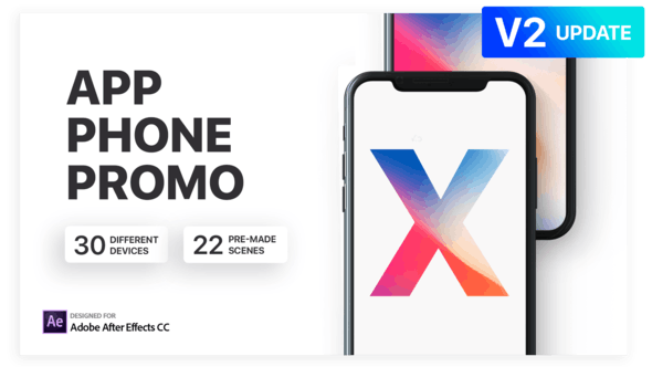 AE模板-简约时尚Phone X手机创意App应用介绍展示 Phone X - App Presentation V2.1