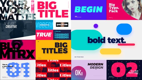FCPX插件-20个现代时尚流行文字大标题排版设计动画 Big Bold Titles