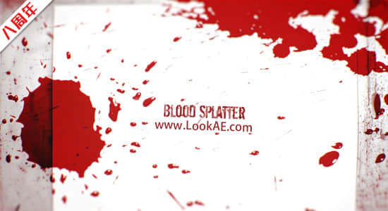 视频素材-50个红色血液飞溅喷洒飙血通道素材 Blood Splatter HD1