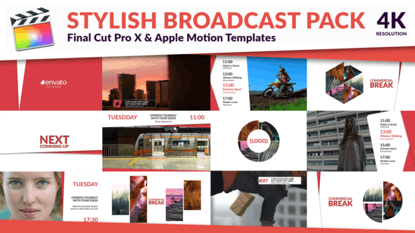 FCPX插件-50个简洁电视节目预告导视栏目包装动画 Clean TV - Stylish Broadcast Pack