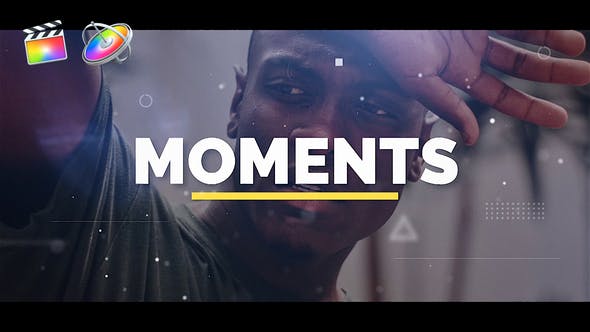 FCPX模板-现代简洁元素叠加幻灯片图文介绍展示开场 Moments (含音乐)
