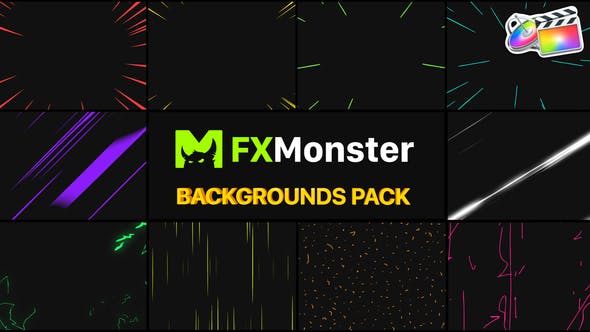 FCPX插件-10组酷炫动漫速度线叠加动画 Speed Backgrounds