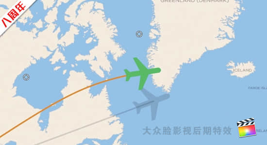 FCPX插件-世界地图定点坐标连线飞行线路动画发生器 Point To Point Route Generator + 使用教程