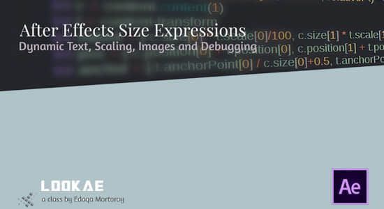 AE教程-表达式入门基础学习 Skillshare – After Effects Size Expressions: Dynamic Text, Scaling, Images and Debugging